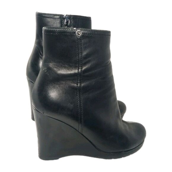 Prada Black Leather Wedge Boots Women's Size 36 | US 6 - Picture 2 of 15